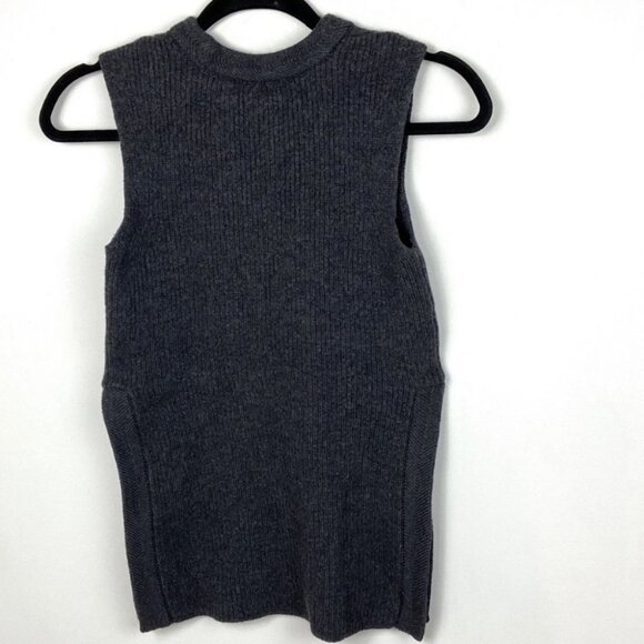Aritzia Wilfred Palmier Knit Sleeveless Sweater 100% Wool Grey Womens Size XS - Picture 5 of 8